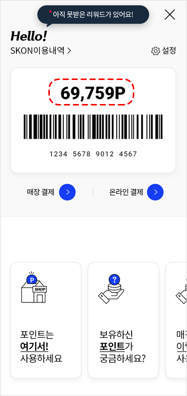 가용 포인트 모두 보기