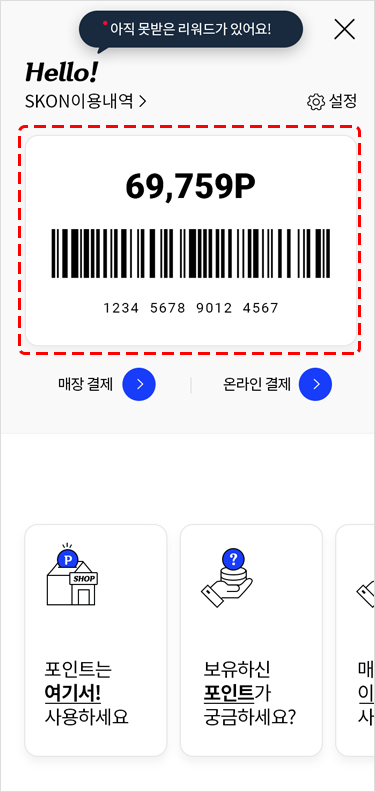 Check card for total use